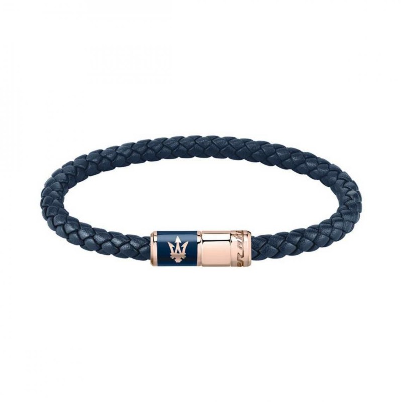 Bracelet Homme Maserati cuir Bleu