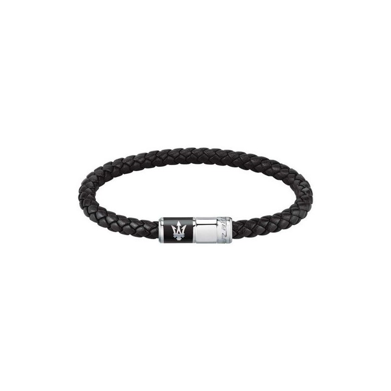 Bracelet Homme Maserati cuir noir