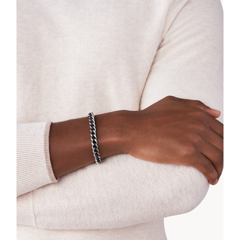 Bracelet Fossil en acier noir