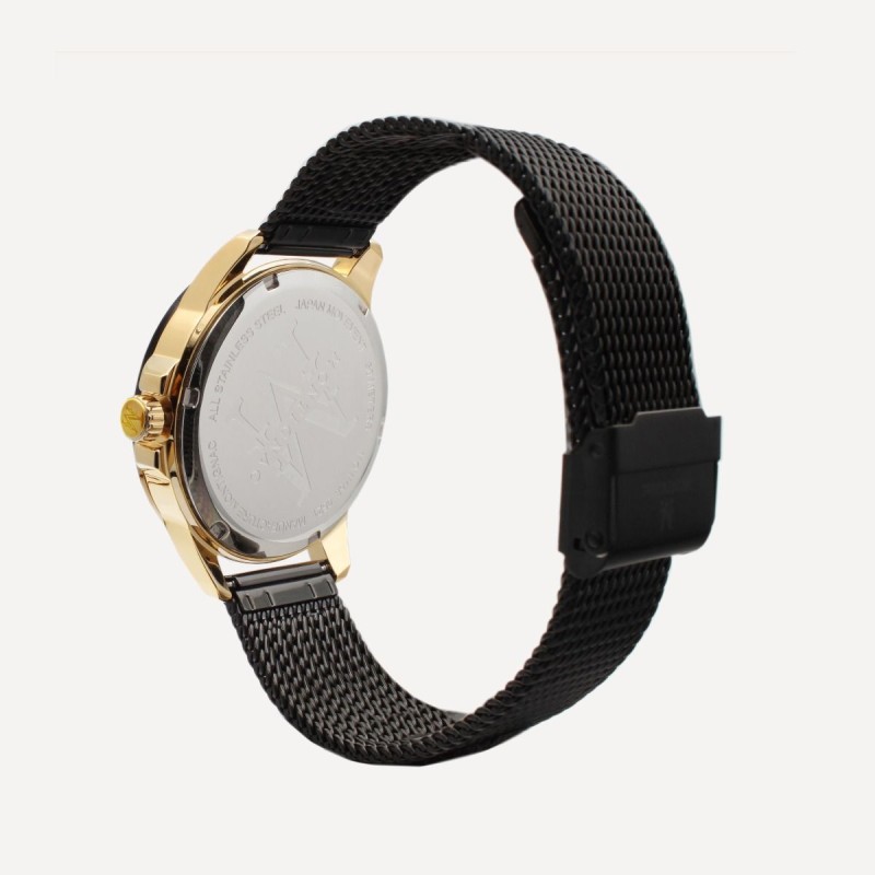 Montre Montignac acier noir et doré