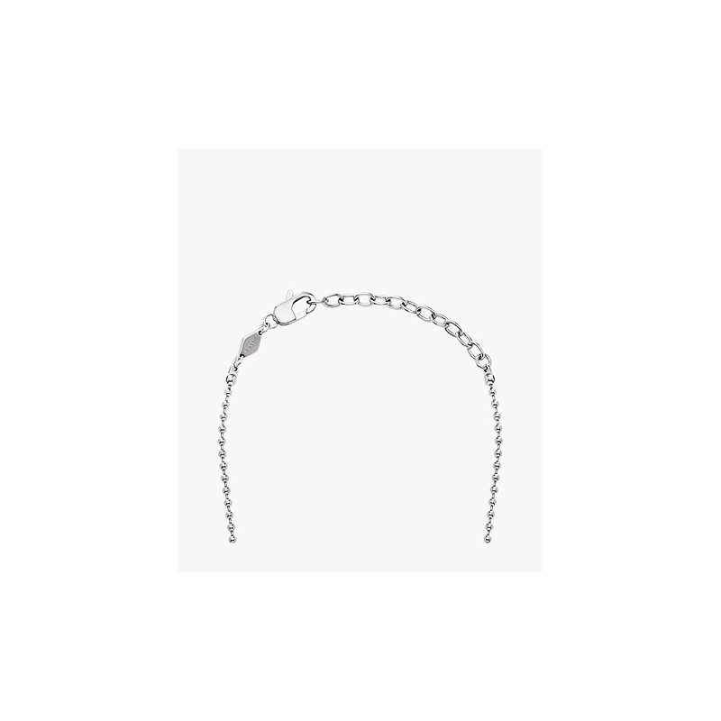 Collier Fossil plaque militaire et rose des vents en acier