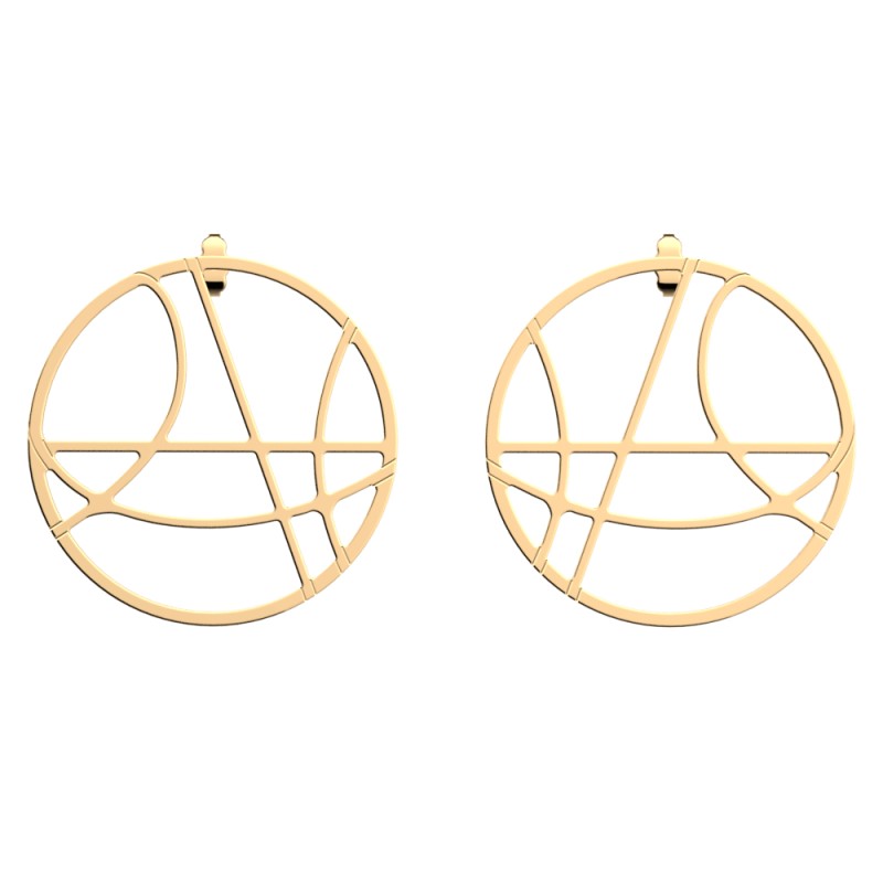 Boucles d'oreilles Les Georgettes Valse 43 mm finition dorée