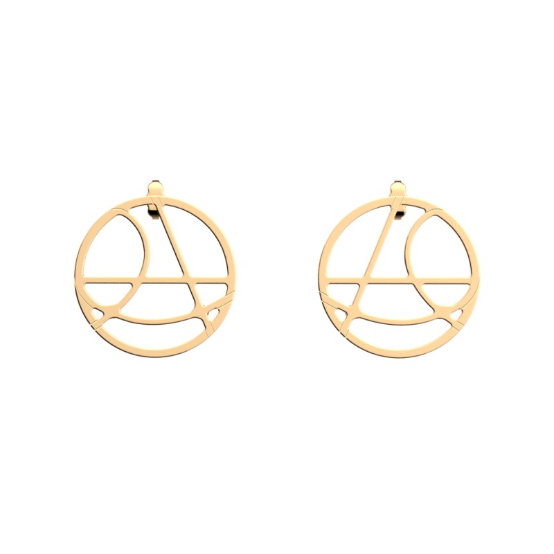 Boucles d'oreilles Les Georgettes Valse 30 mm finition dorée