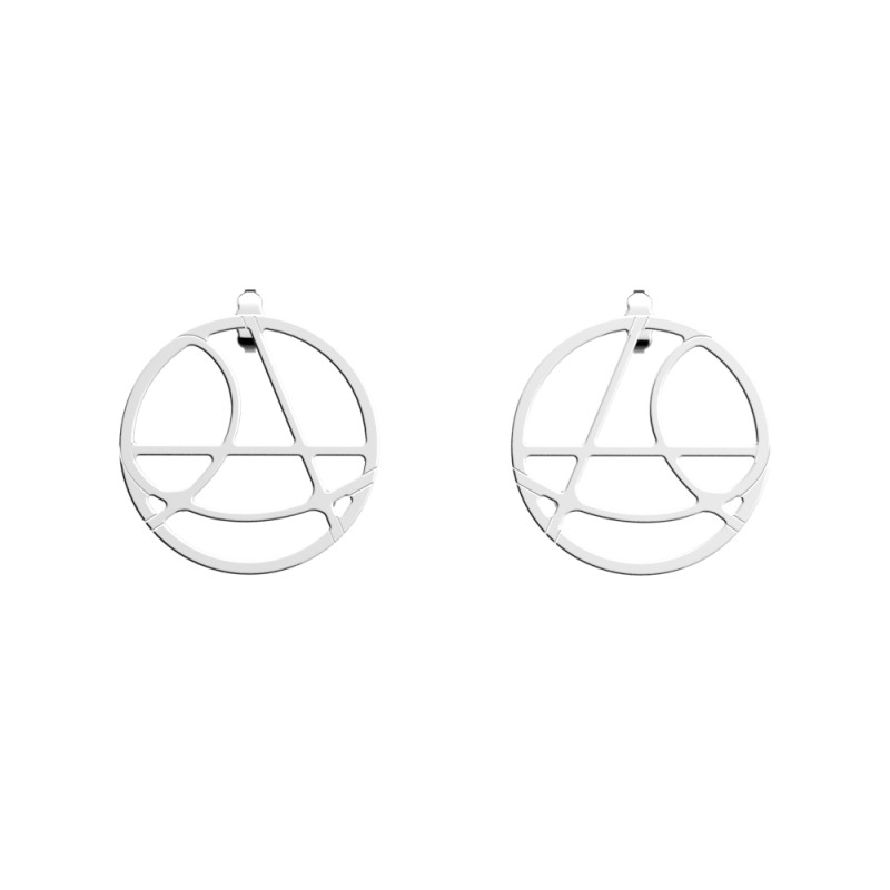 Boucles d'oreilles Les Georgettes Valse 30 mm finition argentée
