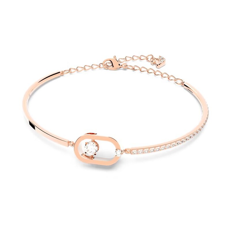 Bracelet Jonc Swarovski femme doré rose pavé de zircone