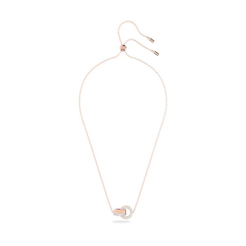 Collier Swarovski femme doré rose