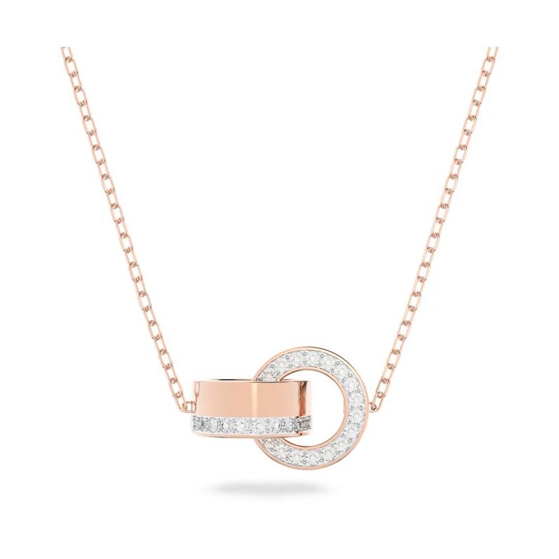 Collier Swarovski femme doré rose