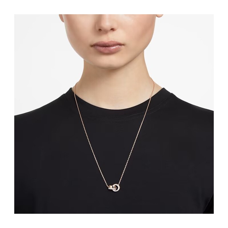 Collier Swarovski femme doré rose