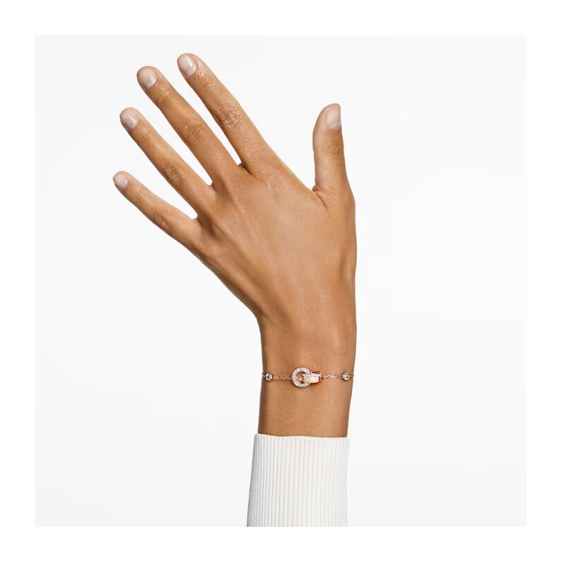 Bracelet Swarovski femme doré rose