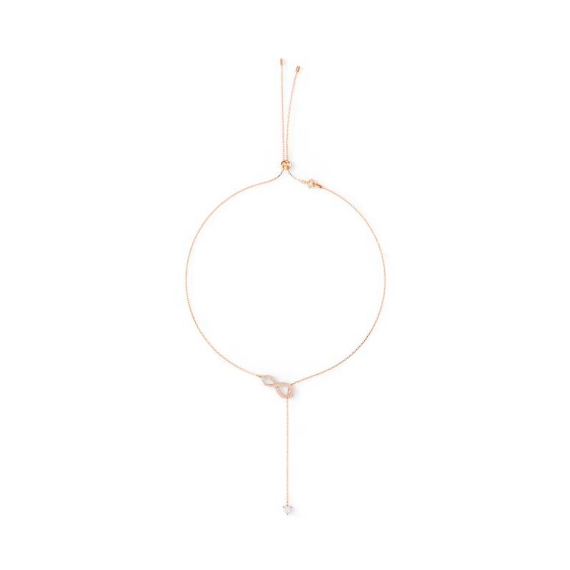 Collier Swarovski femme doré rose