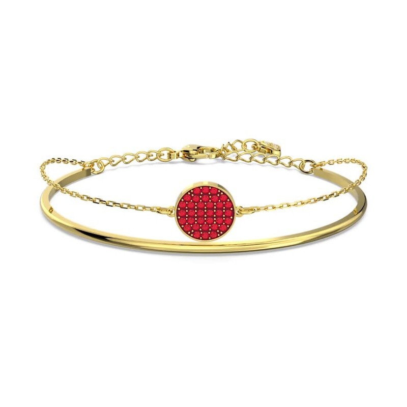Bracelet Jonc Swarovski femme doré et cristaux rouges