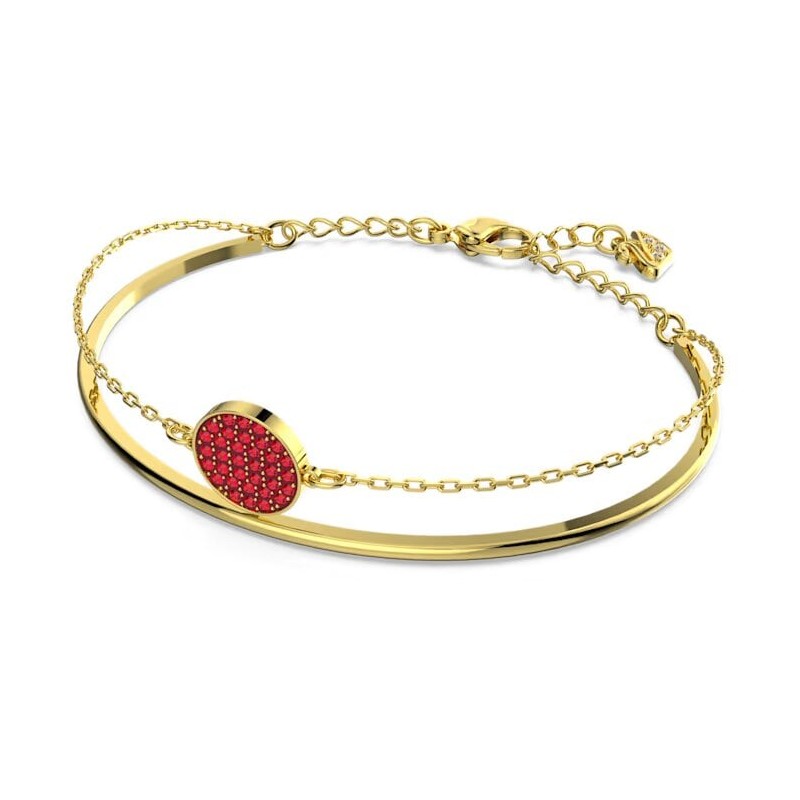 Bracelet Jonc Swarovski femme doré et cristaux rouges