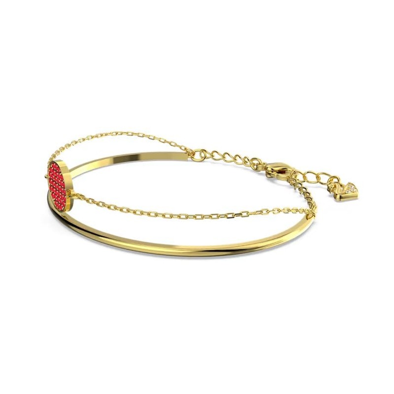 Bracelet Jonc Swarovski femme doré et cristaux rouges
