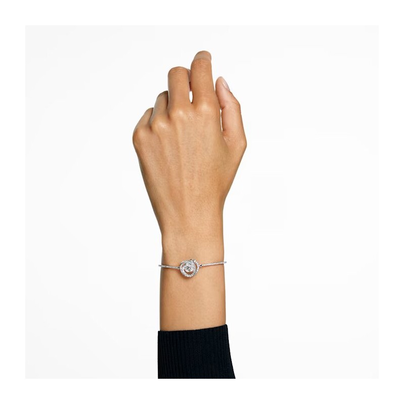 Bracelet Jonc Swarovski femme argenté  pavé de cristaux