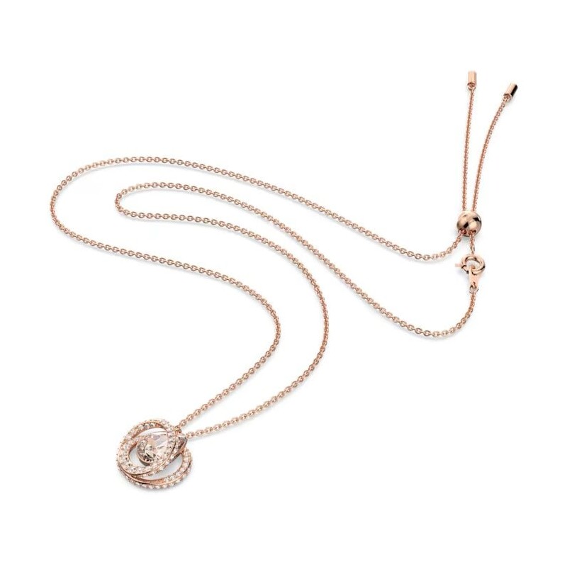 Collier Swarovski femme doré rose