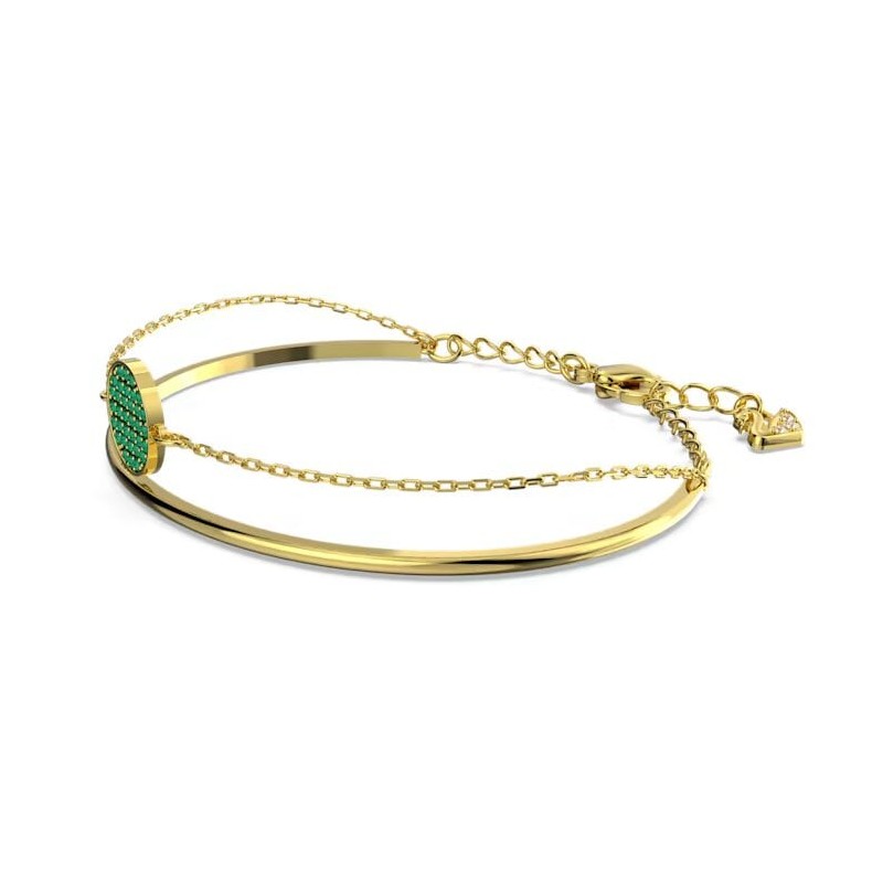Bracelet Jonc Swarovski femme doré et cristaux verts