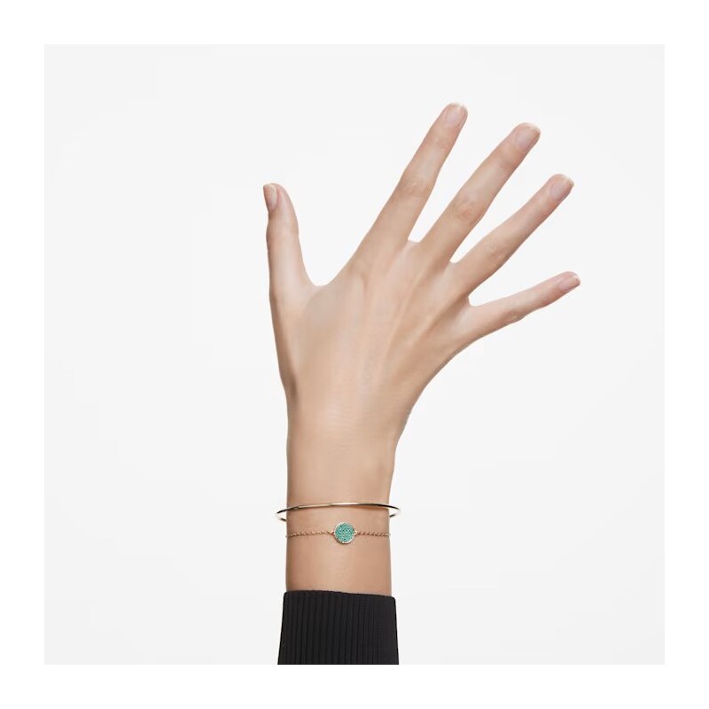 Bracelet Jonc Swarovski femme doré et cristaux verts