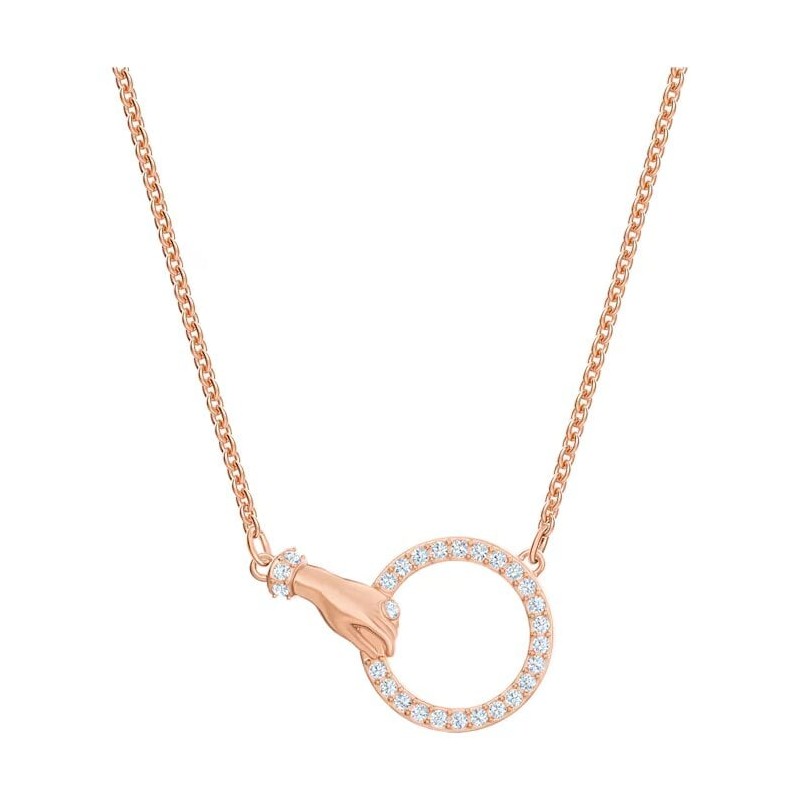 Collier Swarovski femme doré rose