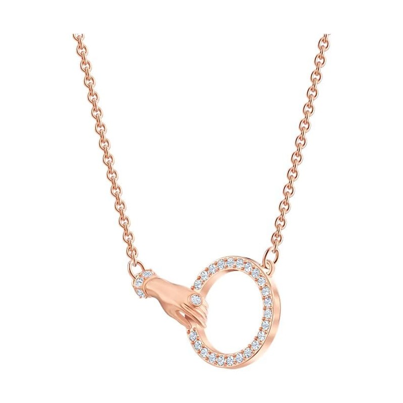 Collier Swarovski femme doré rose