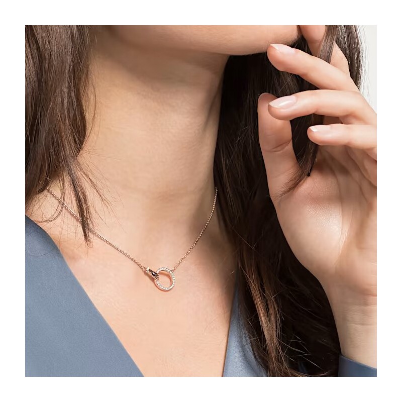 Collier Swarovski femme doré rose