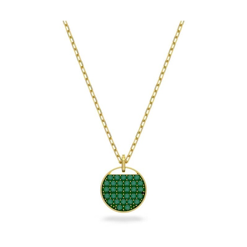 Collier Swarovski femme doré pendentif cristaux verts