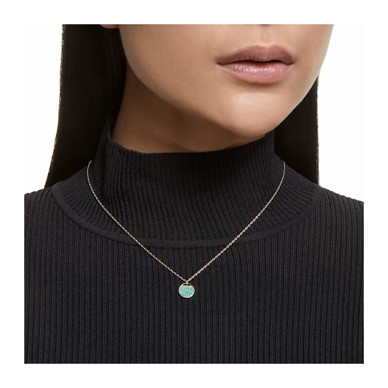 Collier Swarovski femme doré pendentif cristaux verts