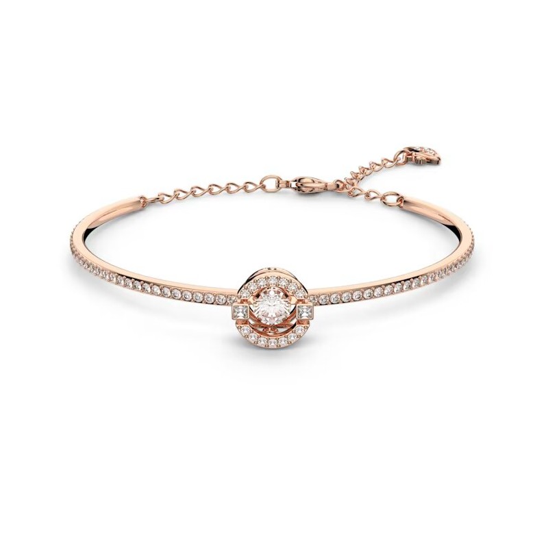 Bracelet Jonc Swarovski femme doré rose pavé de cristaux