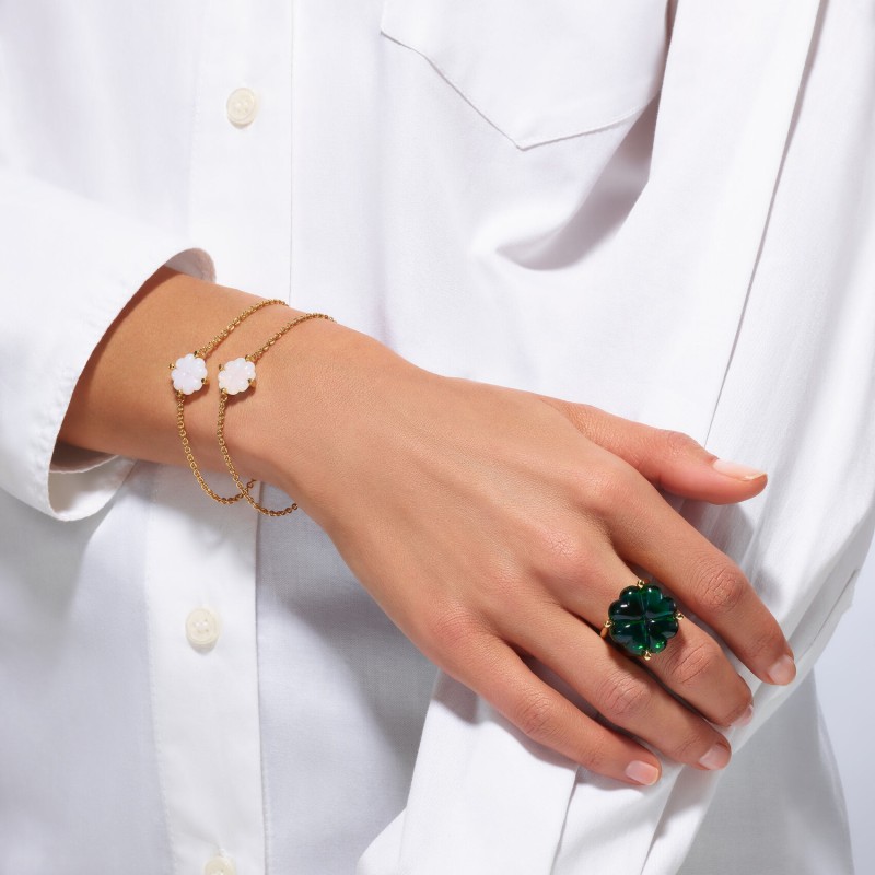 Bracelet Trèfle blanc Baccarat