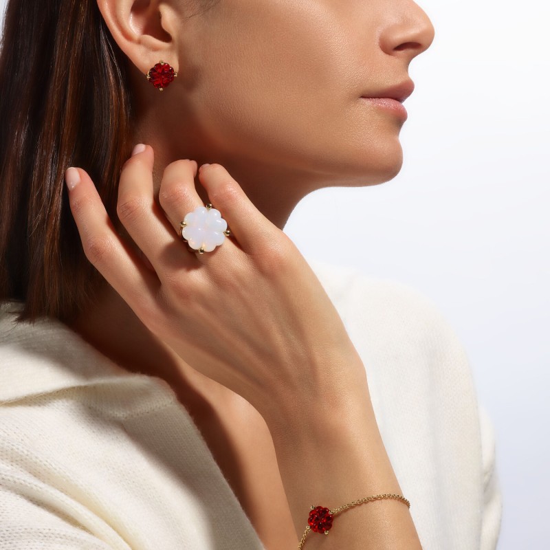 Bague Trèfle blanc Baccarat