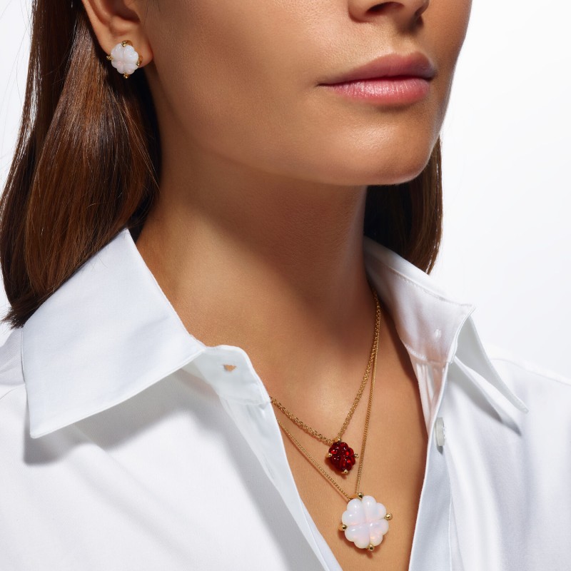 Boucles d'oreilles Trèfle blanc Baccarat