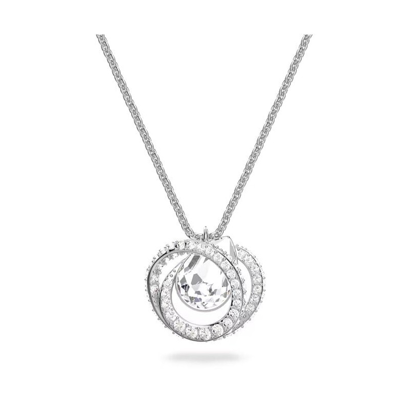Collier Swarovski femme argenté pendentif cristaux blancs