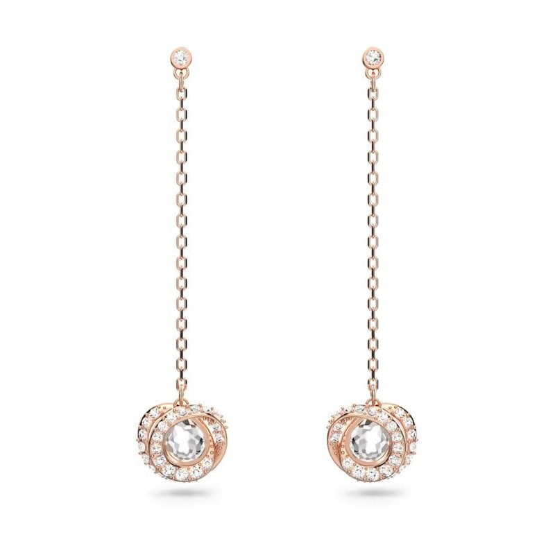 Boucles d'oreilles Pendantes Swarovski doré rose