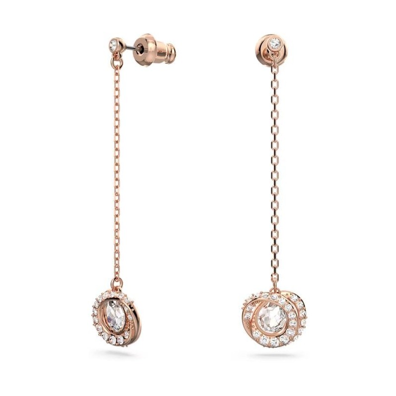 Boucles d'oreilles Pendantes Swarovski doré rose