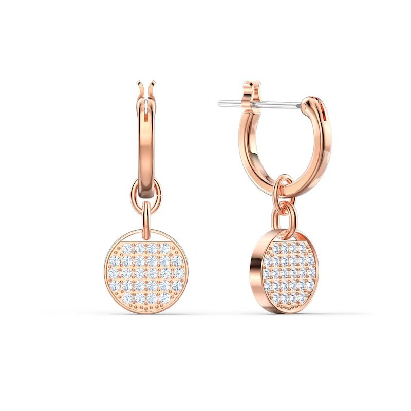 Boucles d'oreilles Dormeuses Swarovski doré rose