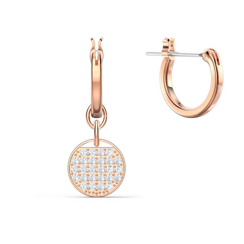 Boucles d'oreilles Dormeuses Swarovski doré rose