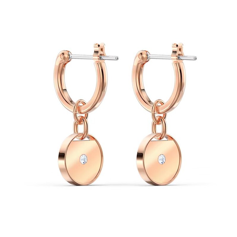 Boucles d'oreilles Dormeuses Swarovski doré rose