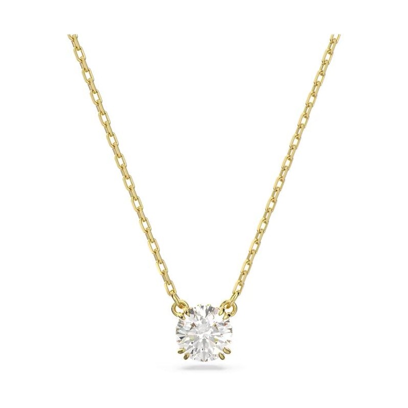 Collier Swarovski femme doré et cristal blanc