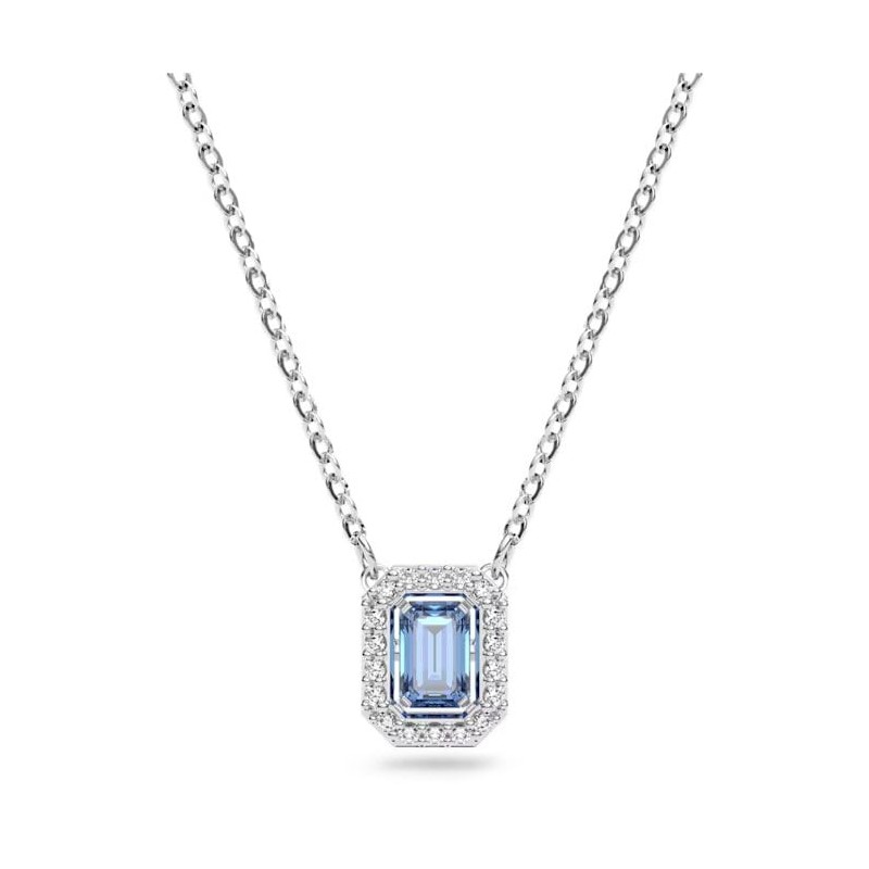 Collier Swarovski femme argenté et cristal bleu