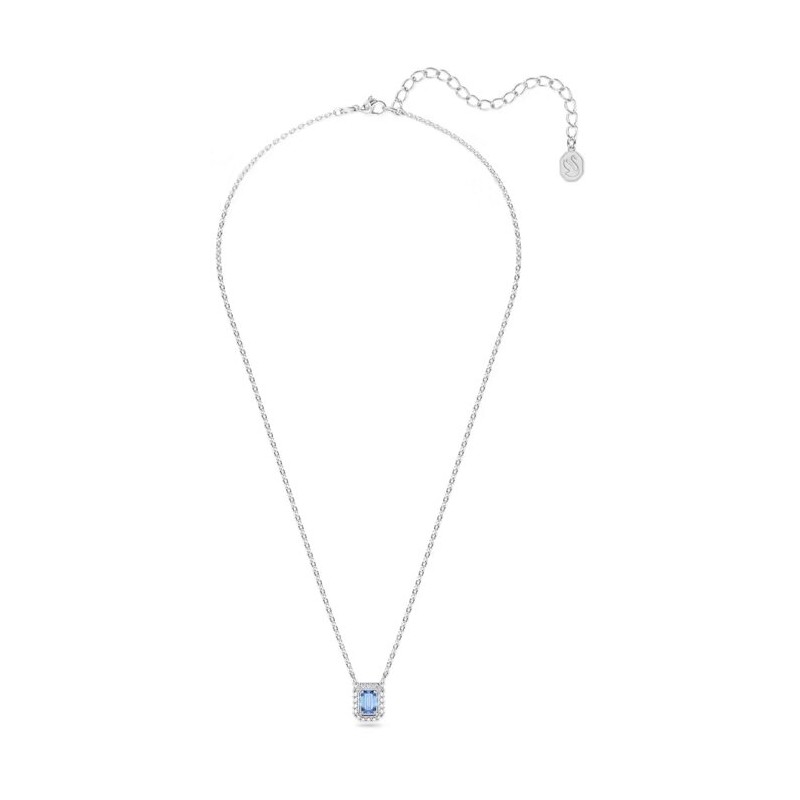 Collier Swarovski femme argenté et cristal bleu