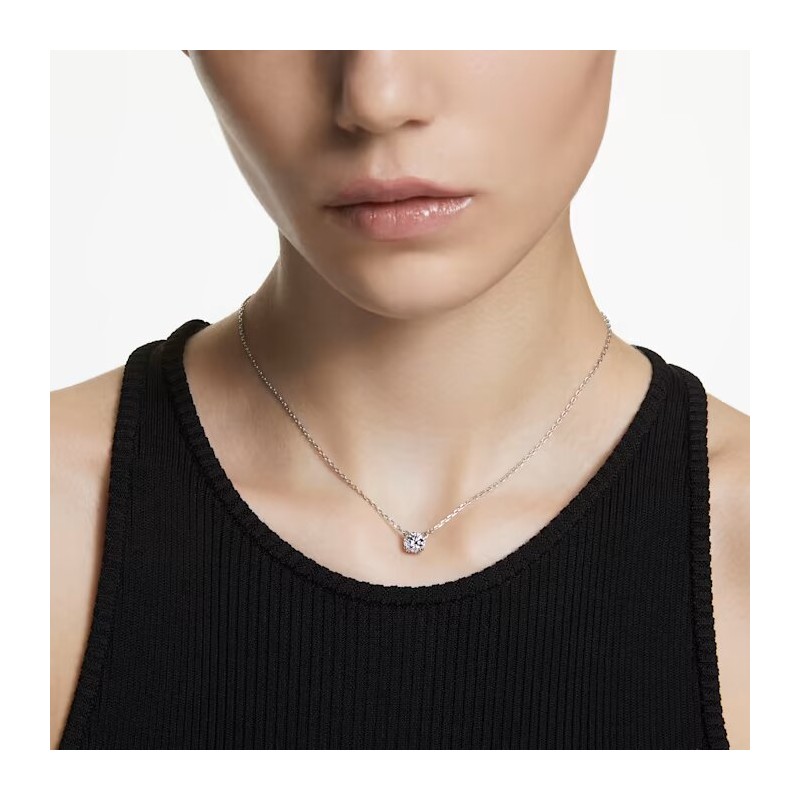 Collier Swarovski femme argenté et cristal blanc