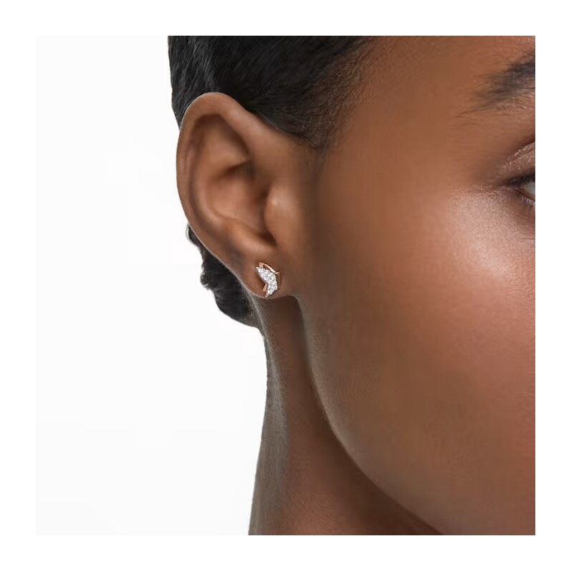 Boucles d'oreilles Clous Swarovski doré rose