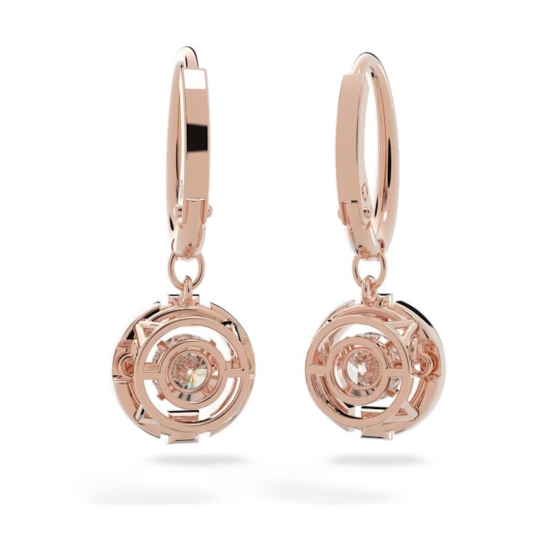 Boucles d'oreilles Dormeuses Swarovski doré rose