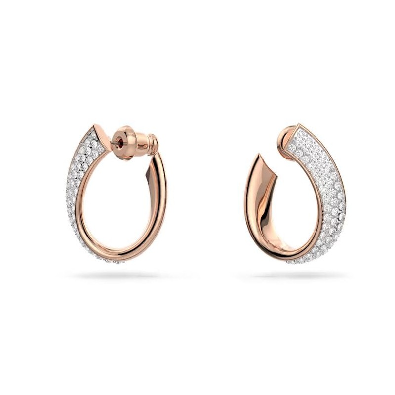 Boucles d'oreilles Créoles Swarovski doré rose