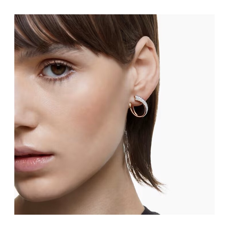 Boucles d'oreilles Créoles Swarovski doré rose