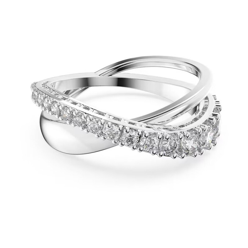 Bague Swarovski femme argentée et cristaux blancs