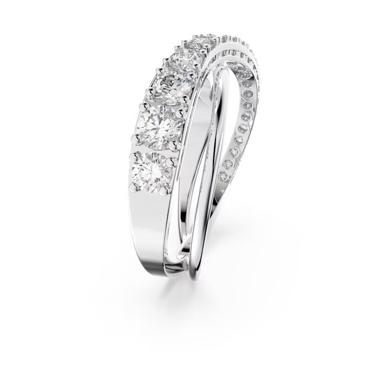 Bague Swarovski femme argentée et cristaux blancs