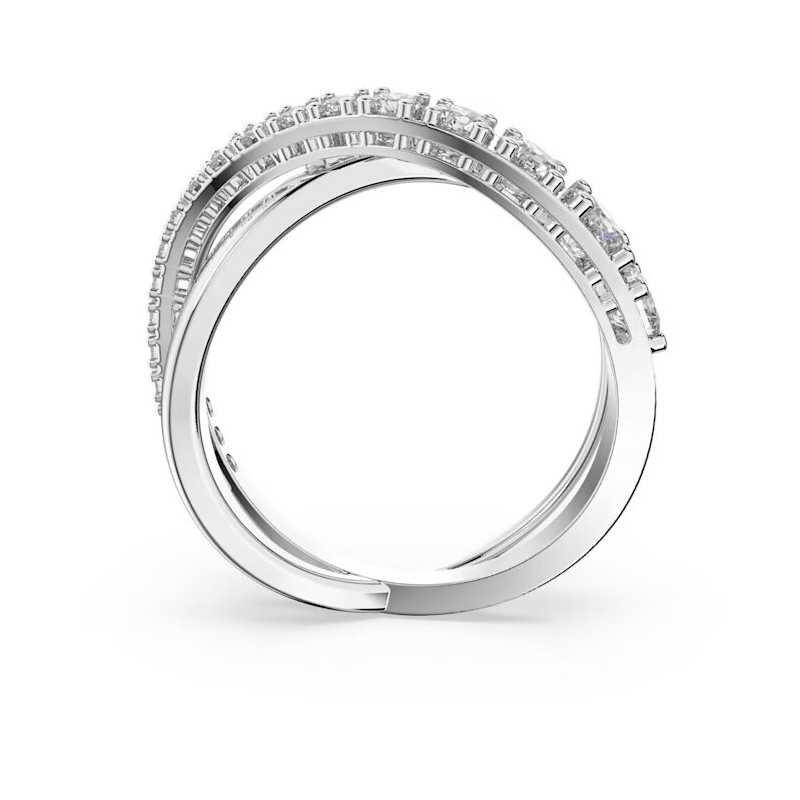 Bague Swarovski femme argentée et cristaux blancs