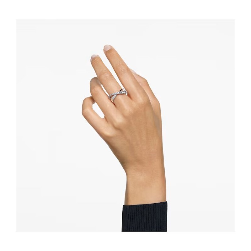 Bague Swarovski femme argentée et cristaux blancs