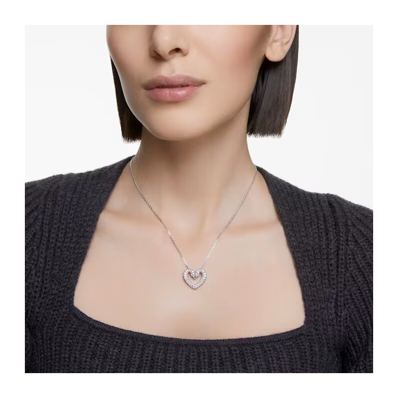 Collier Swarovski femme argenté et cristaux blancs