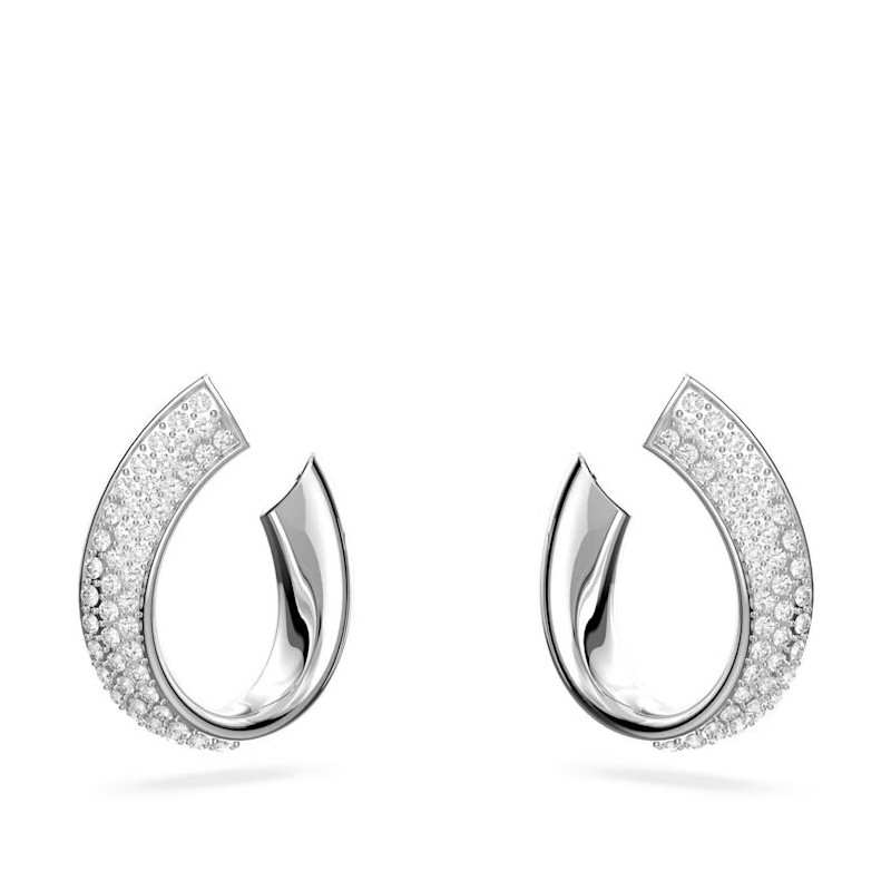 Boucles d'oreilles Créoles Swarovski argentées